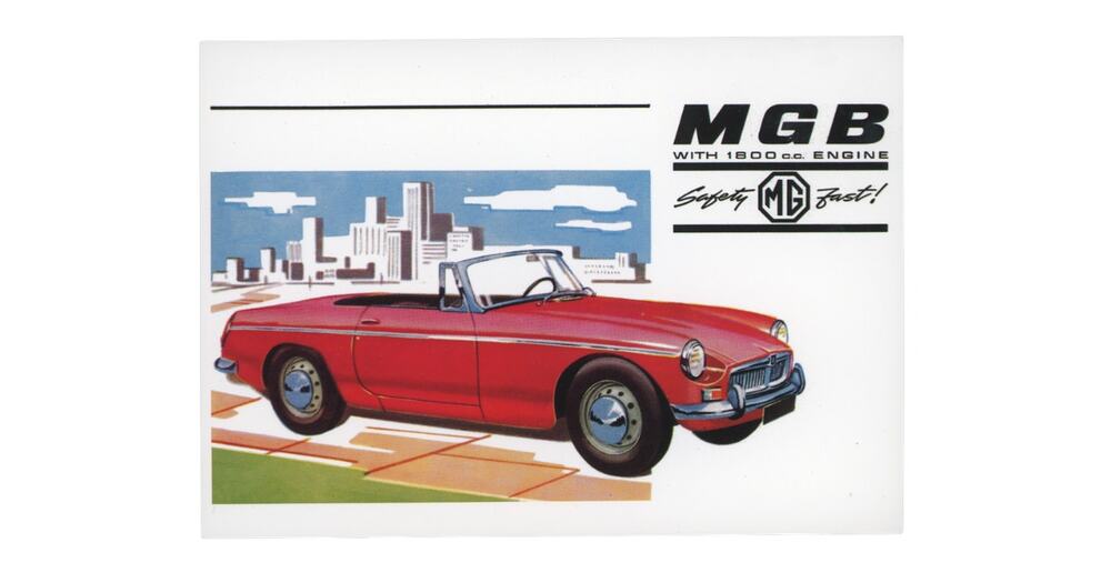 MG MGB Postcard Vintage Advertising Art British Sports Car